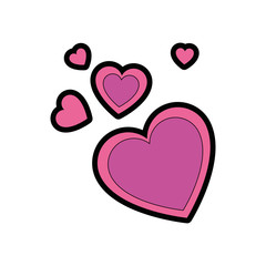 hearts romantic cartoon icon vector illustration graphic design