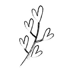 stem with leaves icon over white background vector illustration