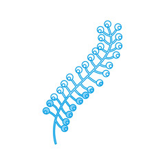 stem with leaves icon over white background vector illustration