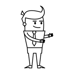 character businessman and office worker pose vector illustration