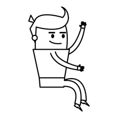 cartoon man business sitting image vector illustration