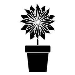 flower in a pot icon over white background vector illustration