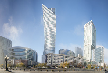 Fototapeta na wymiar Warsaw,Poland October 2016:Warsaw city with skyscrapers