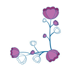 Beautiful ornamental flowers icon vector illustration graphic design