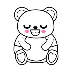 Obraz na płótnie Canvas Cute bear kawaii cartoon icon vector illustration graphic design