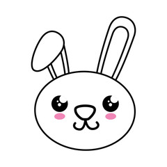 Cute bunny kawaii cartoon icon vector illustration graphic design