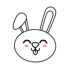 Cute bunny kawaii cartoon icon vector illustration graphic design
