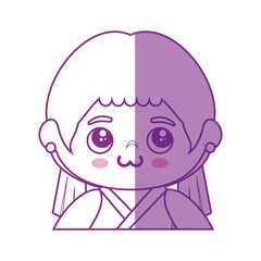Cute japanese girl cartoon icon vector illustration graphic design