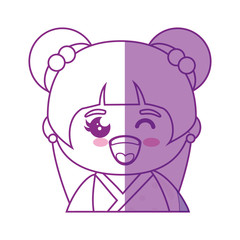 Cute japanese girl cartoon icon vector illustration graphic design