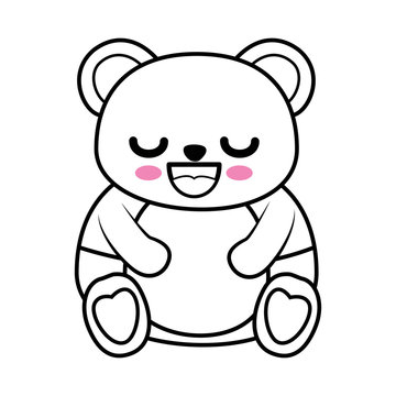 Cute bear kawaii cartoon icon vector illustration graphic design