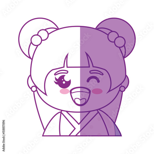 Cute Japanese Girl Cartoon Icon Vector Illustration Graphic Design Stock Image And Royalty