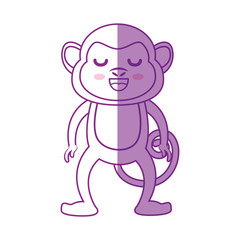Obraz na płótnie Canvas Monkey kawaii cartoon icon vector ilustration cute