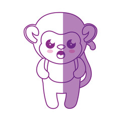 Monkey kawaii cartoon icon vector illustration graphic design