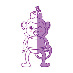 Obraz na płótnie Canvas Monkey kawaii cartoon icon vector illustration graphic design
