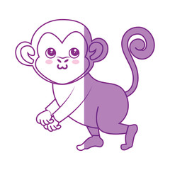 Monkey kawaii cartoon icon vector illustration graphic design