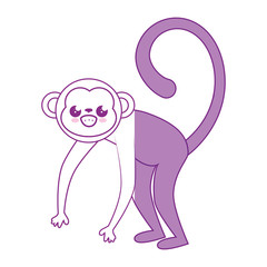 Monkey kawaii cartoon icon vector illustration graphic design