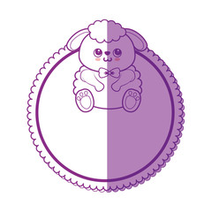 Sheep kawaii cartoon icon vector illustration graphic design