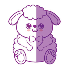 Sheep kawaii cartoon icon vector illustration graphic design