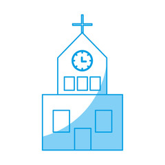church building icon over white background vector illustration