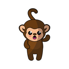 Monkey kawaii cartoon icon vector illustration graphic design
