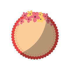 Round frame with flowers icon vector illustration graphic design