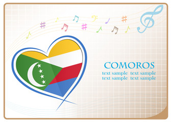 heart logo made from the flag of Comoros
