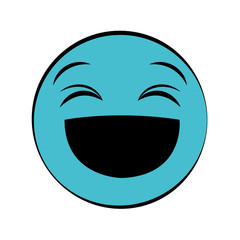 happy emoticon face icon over white background colorful design vector illustration