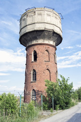 the old water tower from a close distance