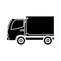 Cargo truck icon over white background vector illustration