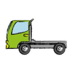 Cargo truck icon over white background vector illustration