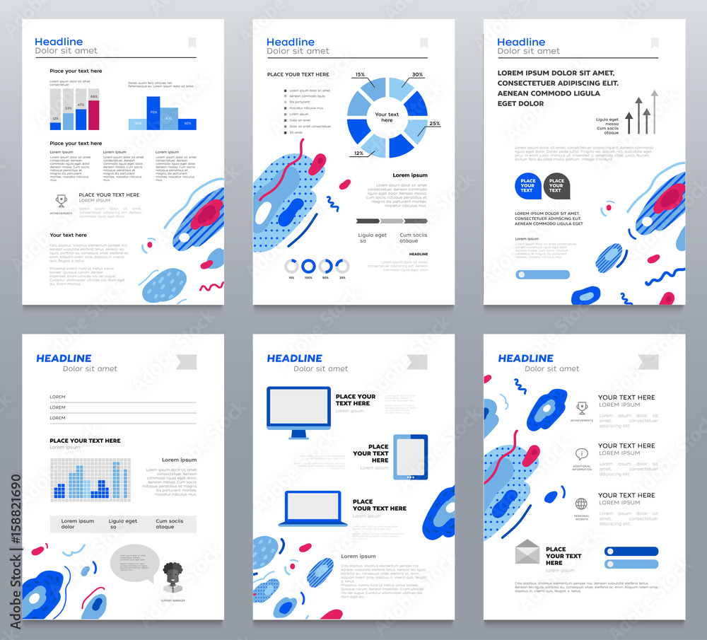 Aufkleber presentation booklets - vector template a4 pages set