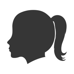 womans face profile icon over white background vector illustration