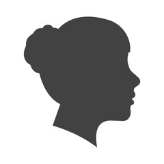 womans face profile icon over white background vector illustration
