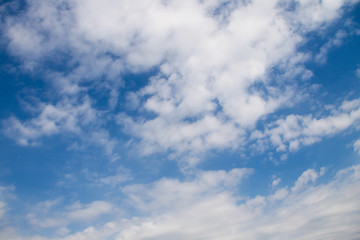 White clouds in blue sky