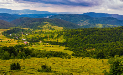 Obraz premium village in mountain valley