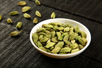 Aromatic spice Indian cardamom,