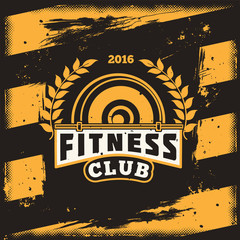 Vector conceptual motivational poster for a fitness center, club in the grunge style. Excellent advertisement for the gym