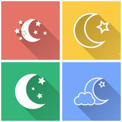 Moon star - vector icon.