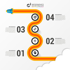 Business Timeline Infographic with Icons. success concept