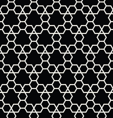 geometric hexagon seamless vector grid pattern background