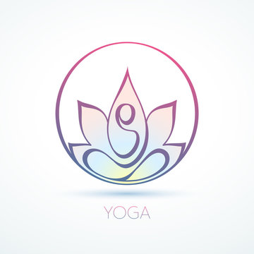 Line-figure in a lotus pose