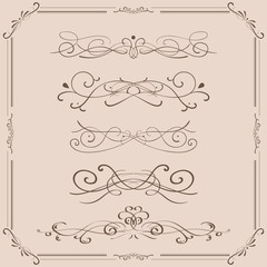 Obraz premium Decorative ornaments, text dividers