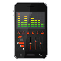 Smartphone mock up with equalizer settings