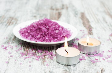 Massage salt with candles