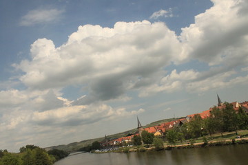 Mainpanorama von Karlstadt in Unterfranken