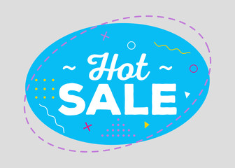 Trendy Sale Geometric Vector Bubble. Flat Shape, Vintage Style.