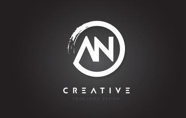 AN Circular Letter Logo with Circle Brush Design and Black Background.