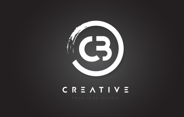 CB Circular Letter Logo with Circle Brush Design and Black Background. - obrazy, fototapety, plakaty