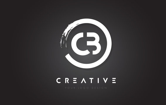 CB Circular Letter Logo with Circle Brush Design and Black Background.