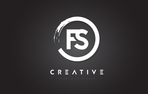 FS Circular Letter Logo with Circle Brush Design and Black Background.